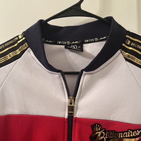 Switch Remarkable Boys Full Zip Track Jacket Billionaires Club Size S 8 Red Blue - Picture 6 of 13